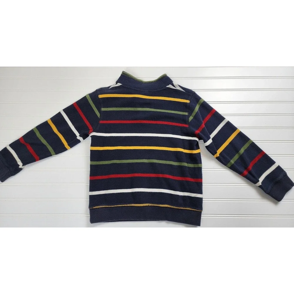 Gymboree Kids Blue Striped Button Neck‎ Pullover Long Sleeve Size 7/8 Medium